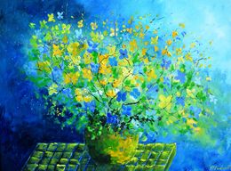 Painting, Blue still life 97, Pol Ledent