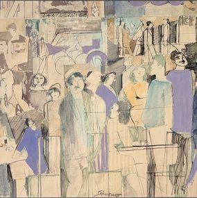 Painting, People of the Street, David Schneuer