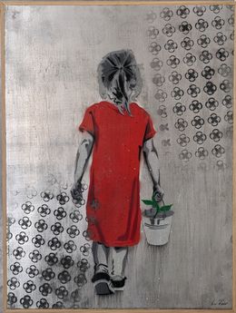 Painting, Blumenmädchen, SeiLeise