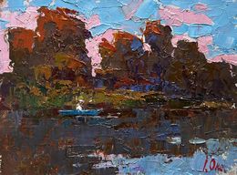 Gemälde, Evening river landscape, Oksana Ivanyuk