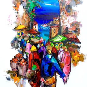 Gemälde, Le marché coloré en été, Christof Monnin