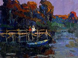 Gemälde, People on the pier, Oksana Ivanyuk