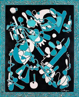 Peinture, Bleu Obscur, Lionel Catanzano