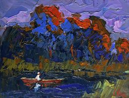Gemälde, It's cool by the river in the evening, Oksana Ivanyuk