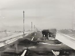 Peinture, Tormenta de arena carretera a Jeddah, Ramon Rivero de Aguilar