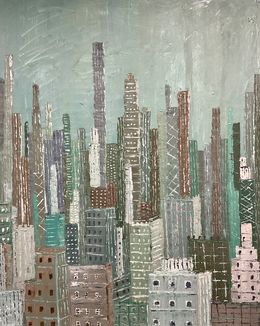 Gemälde, Hong Kong in Green, ShuJie Wang