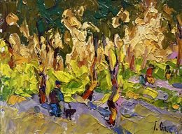 Gemälde, On a walk in the morning in autumn, Ivanyuk Oleksiy