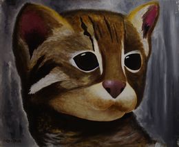 Gemälde, Leopard cat cub, Chen I- Chun