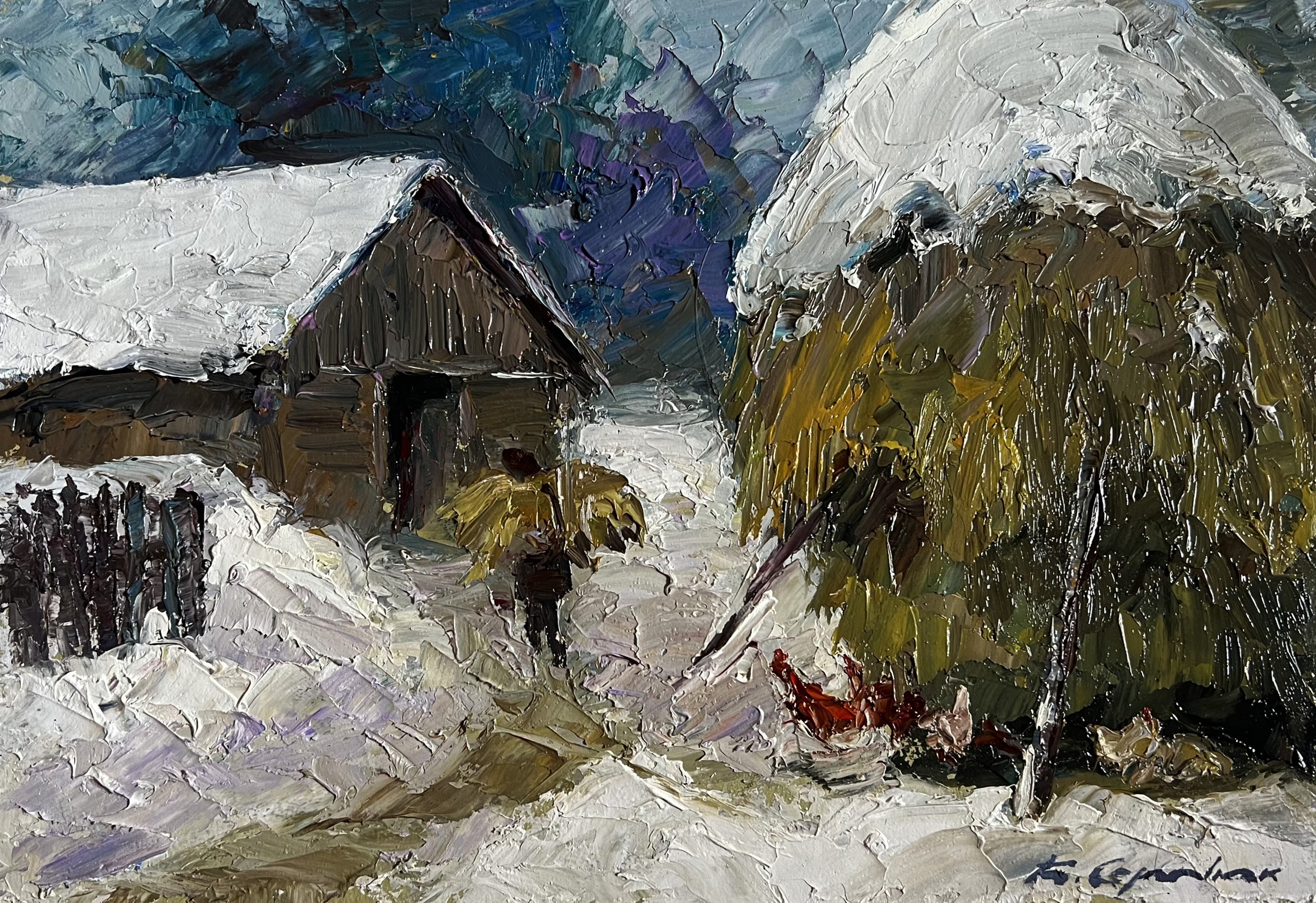 Boris Serdyuk, Winter bustle in the yard Boris Serdyuk, Winter bustle in the yard