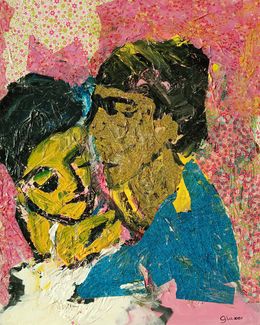 Painting, Margot Fonteyn and Golden Nureyev in a Wild Pink World, Joanna Glazer