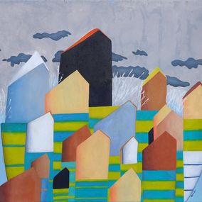 Painting, Modern suburb, Ventzislav Dikov