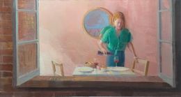 Painting, The rear window, Alejandra Caballero