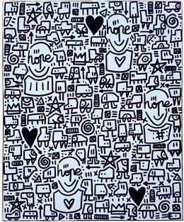 Painting, En noir et Blanc en love, MrHope