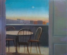 Painting, Capvespre a la ciutat, Alejandra Caballero