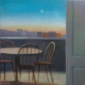 Painting, Capvespre a la ciutat, Alejandra Caballero