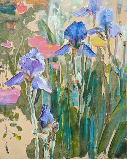 Peinture, Irises. Delicate flowers, Helen Shukina
