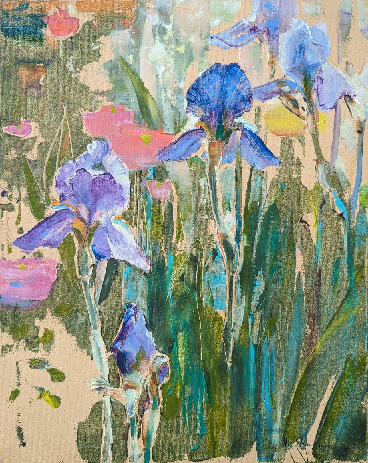 Helen Shukina, Irises. Delicate flowers Helen Shukina, Irises. Delicate flowers