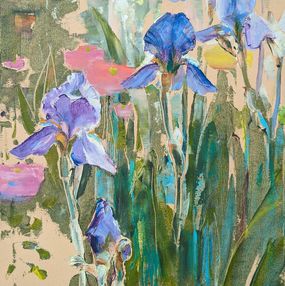 Peinture, Irises. Delicate flowers, Helen Shukina