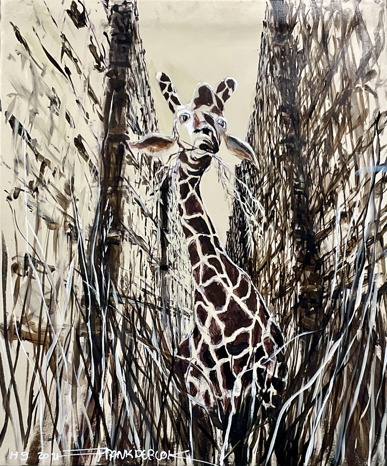 Frank De Blok, Girafe libre (pendant la pandémie Covid-19) Frank De Blok, Girafe libre (pendant la pandémie Covid-19)