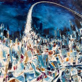 Painting, Möbius city in the sky, Frank De Blok