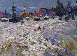 Gemälde, Winter Road Home, Ivanyuk Oleksiy
