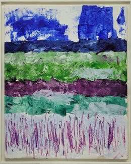 Peinture, Contemporary Abstract Expressionist Color-Field Landscape,  Les Champs X., Christian Manoury