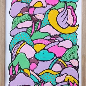Painting, L'oiseau et les nuages, Loha