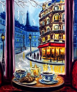Painting, Table for Two in Paris, Ruslana Levandovska