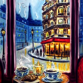 Gemälde, Table for Two in Paris, Ruslana Levandovska