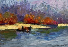 Painting, Relaxing on a boat, Boris Serdyuk