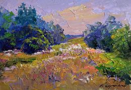 Gemälde, In a summer flower meadow, Boris Serdyuk
