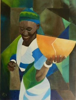 Gemälde, Burkina blue, Françoise Souriau