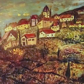 Gemälde, The Village from Where no One never Fell to the Hill, Dondi Schwartz