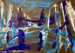 Gemälde, Abstract in bleu, Frank De Blok