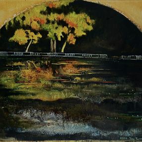 Gemälde, Romance Between Blurred - Red Maple Outside the Window, Teng Ya-Hsin