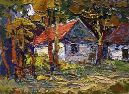Gemälde, A quiet corner in the village, Oksana Ivanyuk
