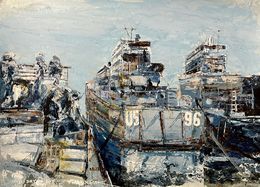 Gemälde, G I’s in Ouistreham 1944, Frank De Blok