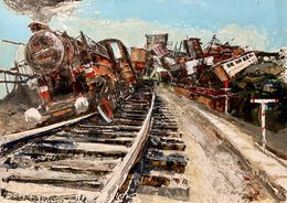 Peinture, Sabotage de la Résistance - Débarquement 1944, Frank De Blok