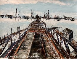 Gemälde, Pontons Arromanches 1944, Frank De Blok