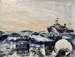 Painting, The Landing on Omaha Beach June 6, 1944, Frank De Blok