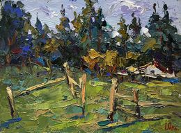 Gemälde, House near the forest, Oksana Ivanyuk