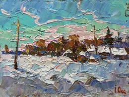 Gemälde, After the night snow storm, Oksana Ivanyuk