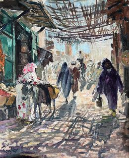 Peinture, Le souk, Henri Pontoy