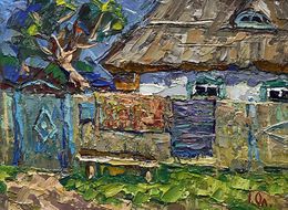 Gemälde, Home in the village, Ivanyuk Oleksiy