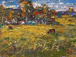 Gemälde, On the yellow autumn meadows, Oksana Ivanyuk