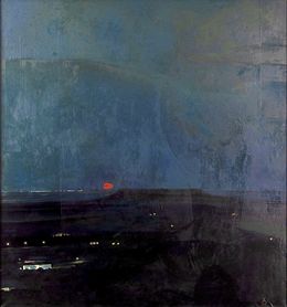 Gemälde, Dramatic Rise of the Moon above Aronas, Andreas Charalambous