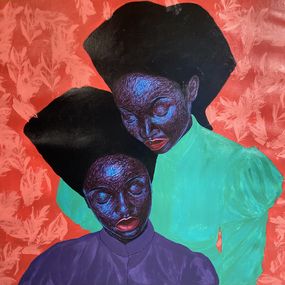 Painting, Sisterhood - 21st Century, Contemporary, Figurative Portrait, Women, Modern, Love, Daniel Owoeye