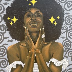 Gemälde, Whimsical Mother Alkebulan - 21st Century, Contemporary, Figurative, Portrait, Awofadeju Solomon