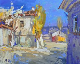 Painting, Sunlit Village Corner, Davit Arstamyan