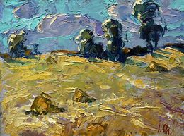 Gemälde, In the morning in a wheat field, Ivanyuk Oleksiy